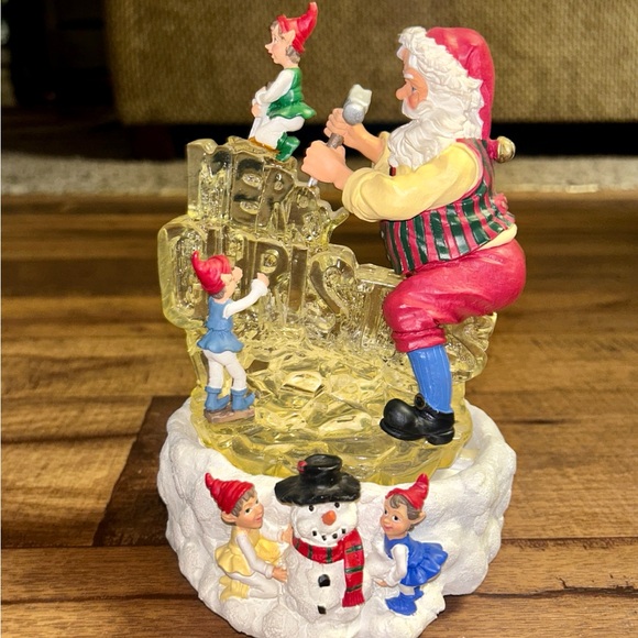 ABC ~Vintage Santa Claus Musical (8 Songs) Lighted Merry Christmas Ice Carving - Picture 4 of 15